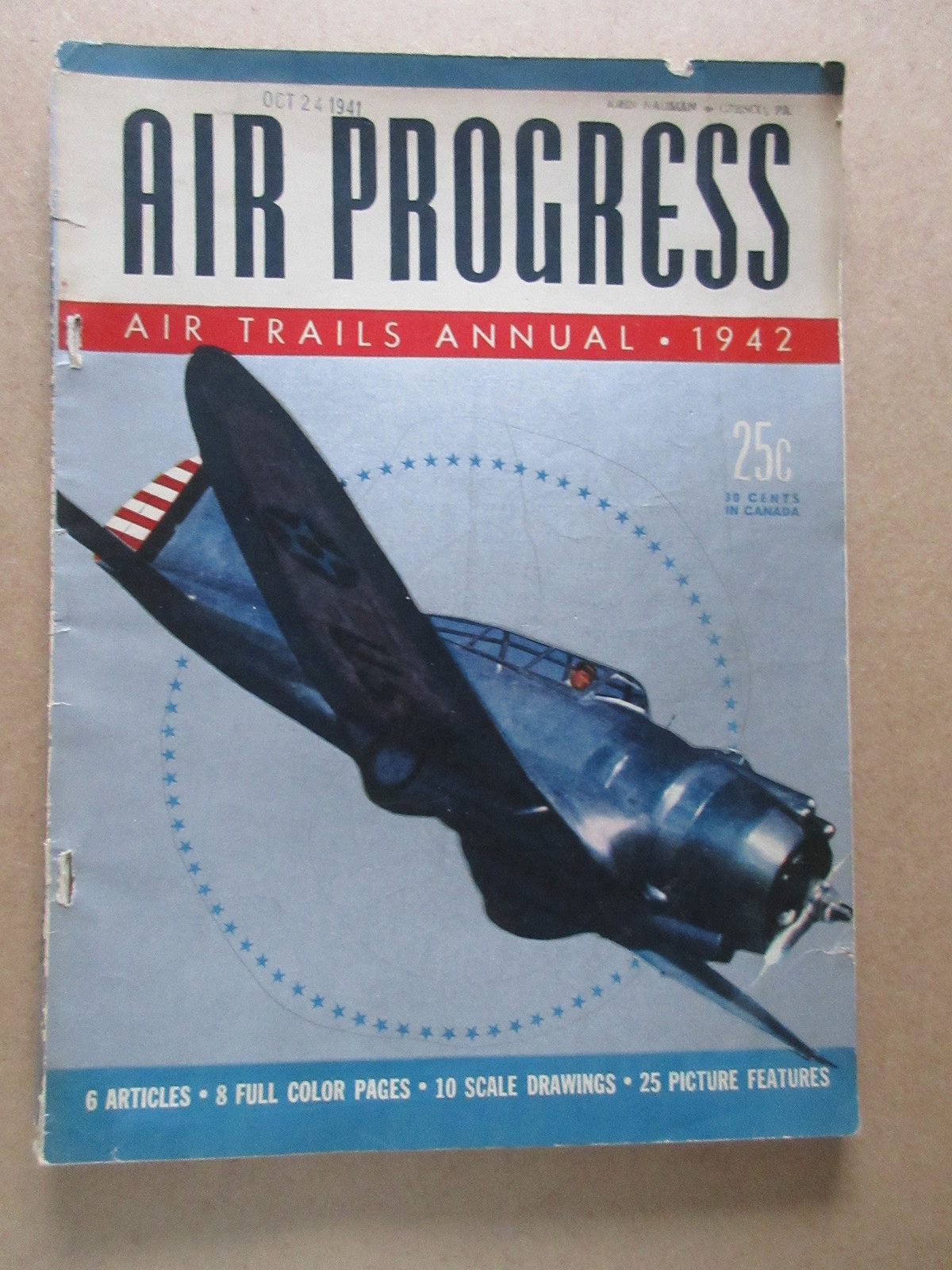 1942 Street and Smith's Air Progress Air Trails Annual WWII Color Photos