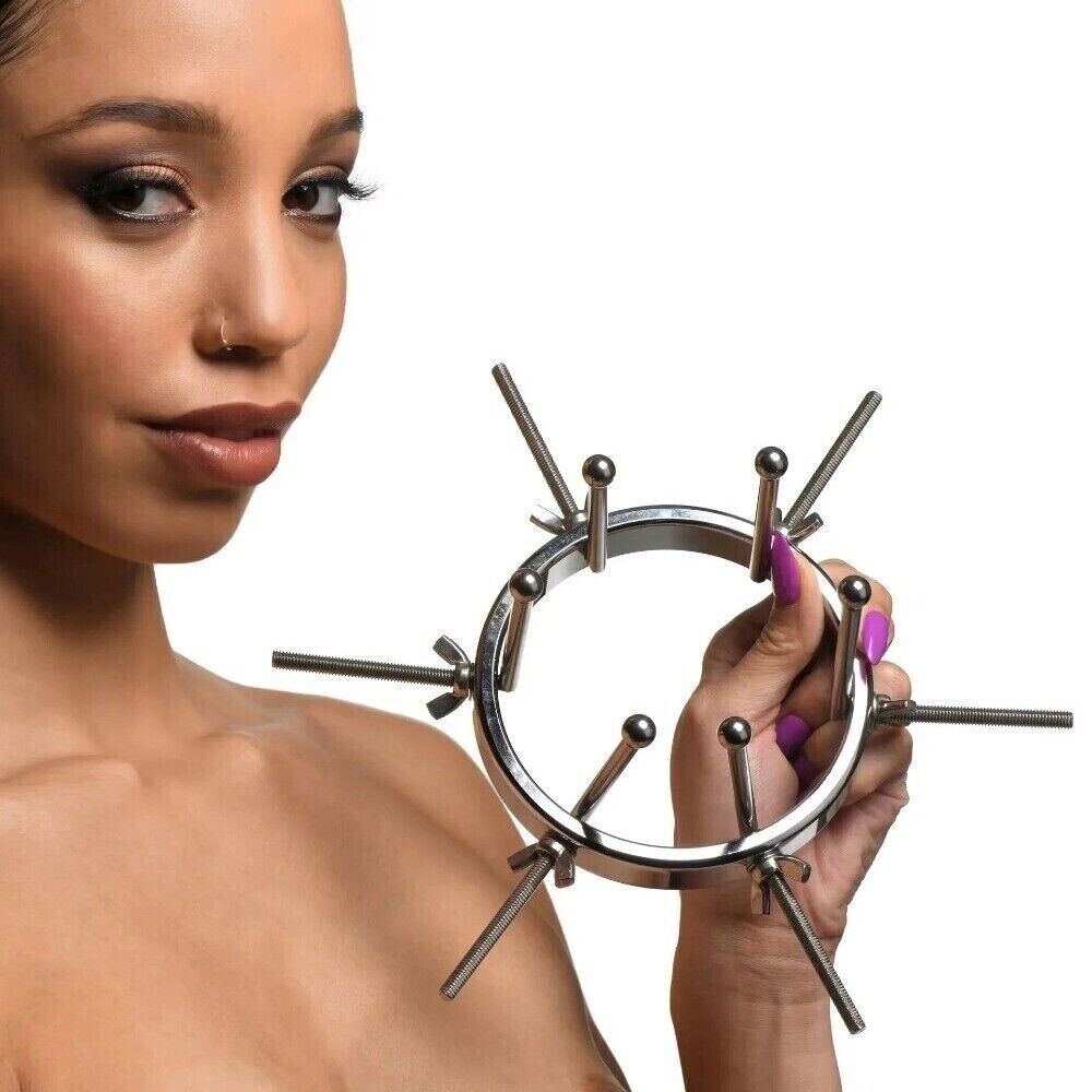 BDSM Chastity Adjustable Speculum Stainless Steel Dilator Expander Spreader Ring