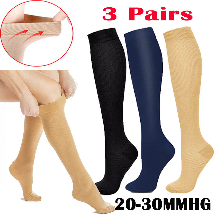 20-30 mmHg Graduated Compression Socks - Nylon Blend for Athletes & Nurses