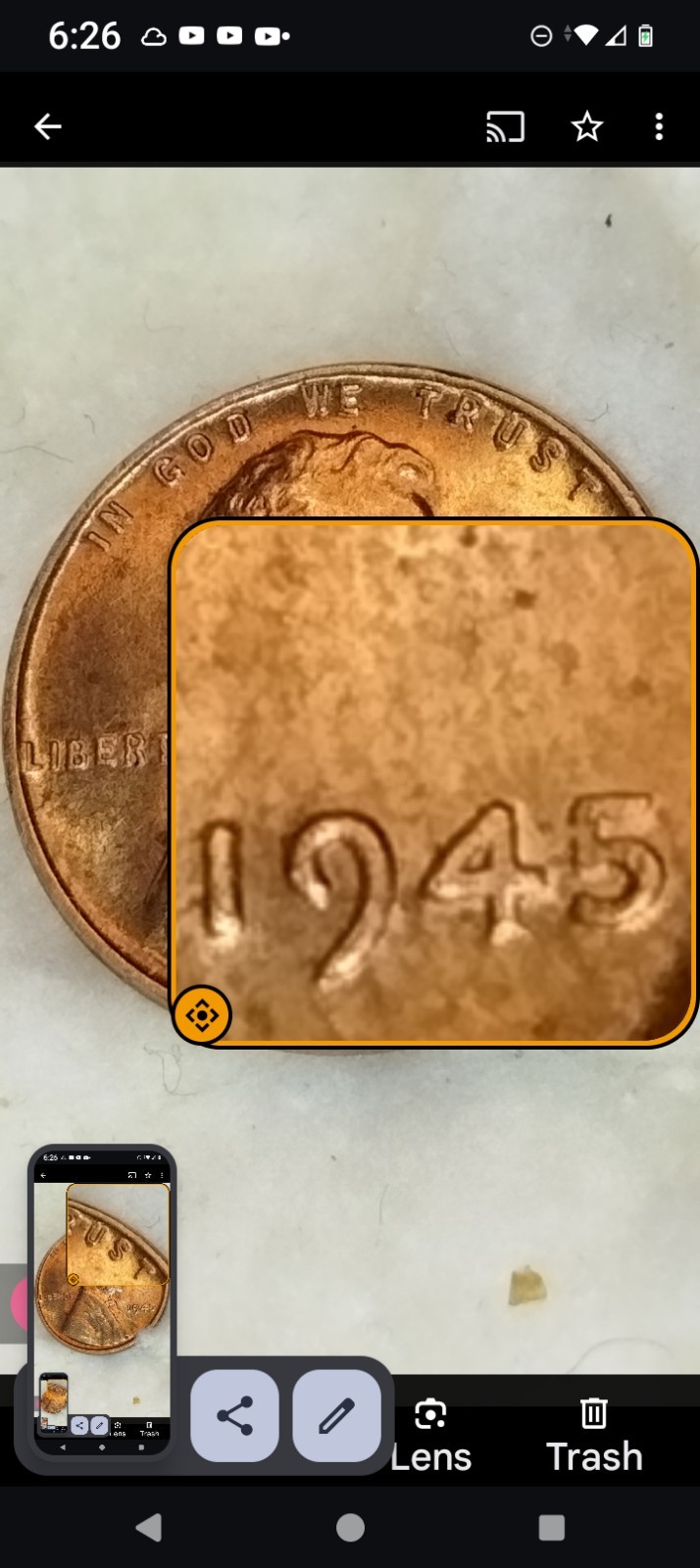 1945  Lincoln Wheat Cent Double Die Overse , Double On Reverse. L On Rim, Uncirc