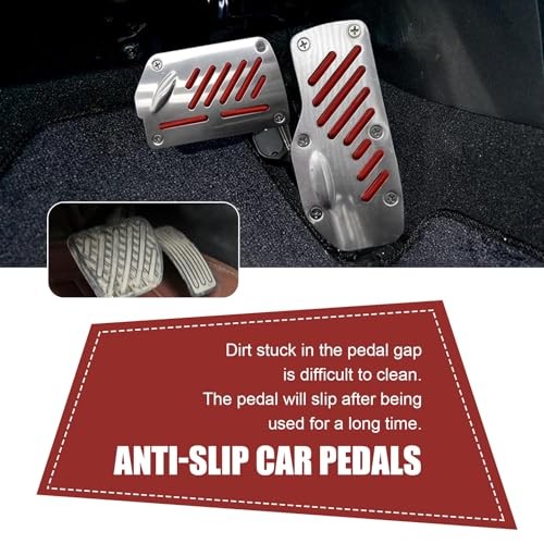 Car Pedal Cover, Brake and Accelerator Anti-skid Pedal Cover with 2 PCS Red