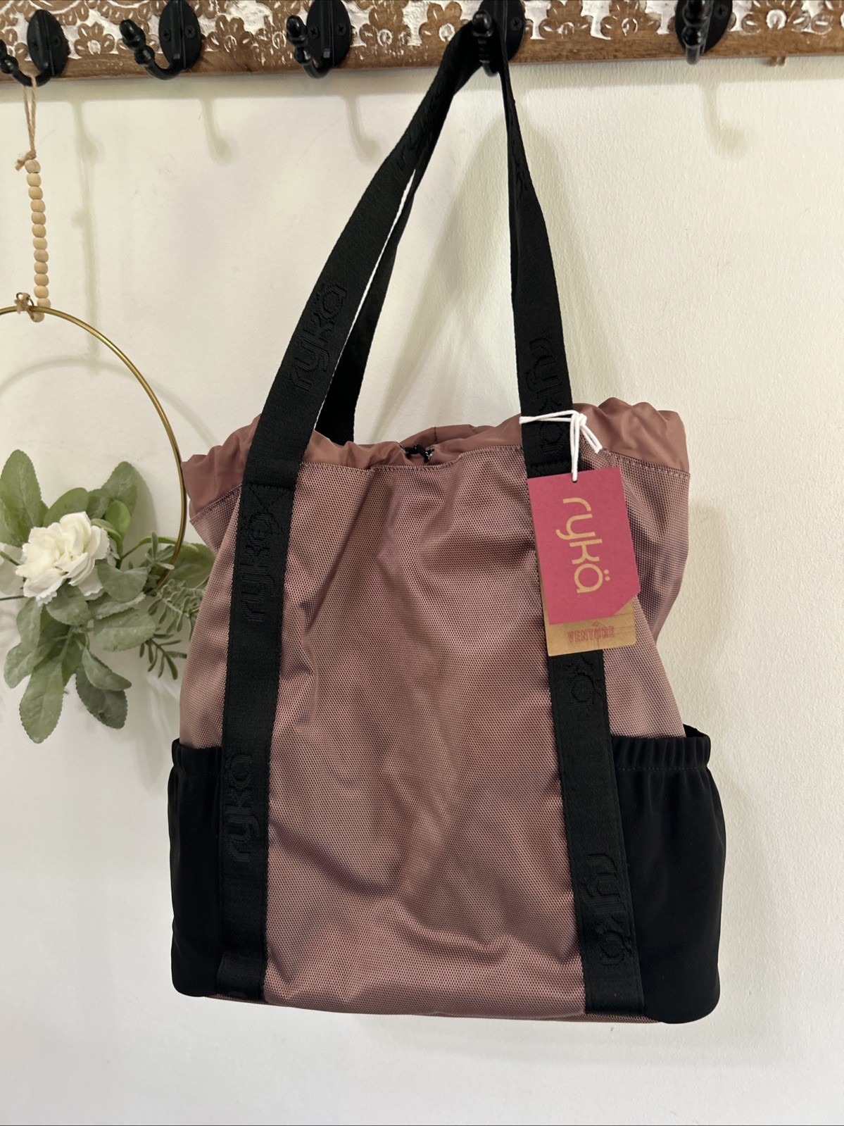 Ryka Venture Drawstring Backpack Rosetta Pink NWT