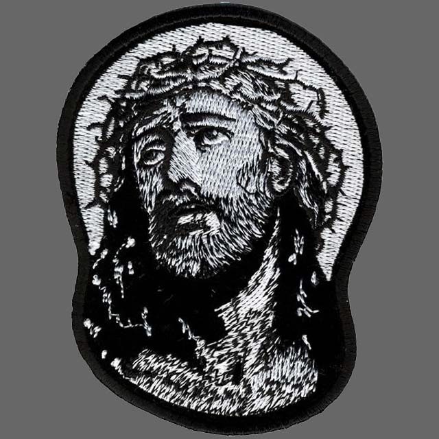 Jesus In Crown of Thorns Christian Biker Embroidered 4.0 inch patch