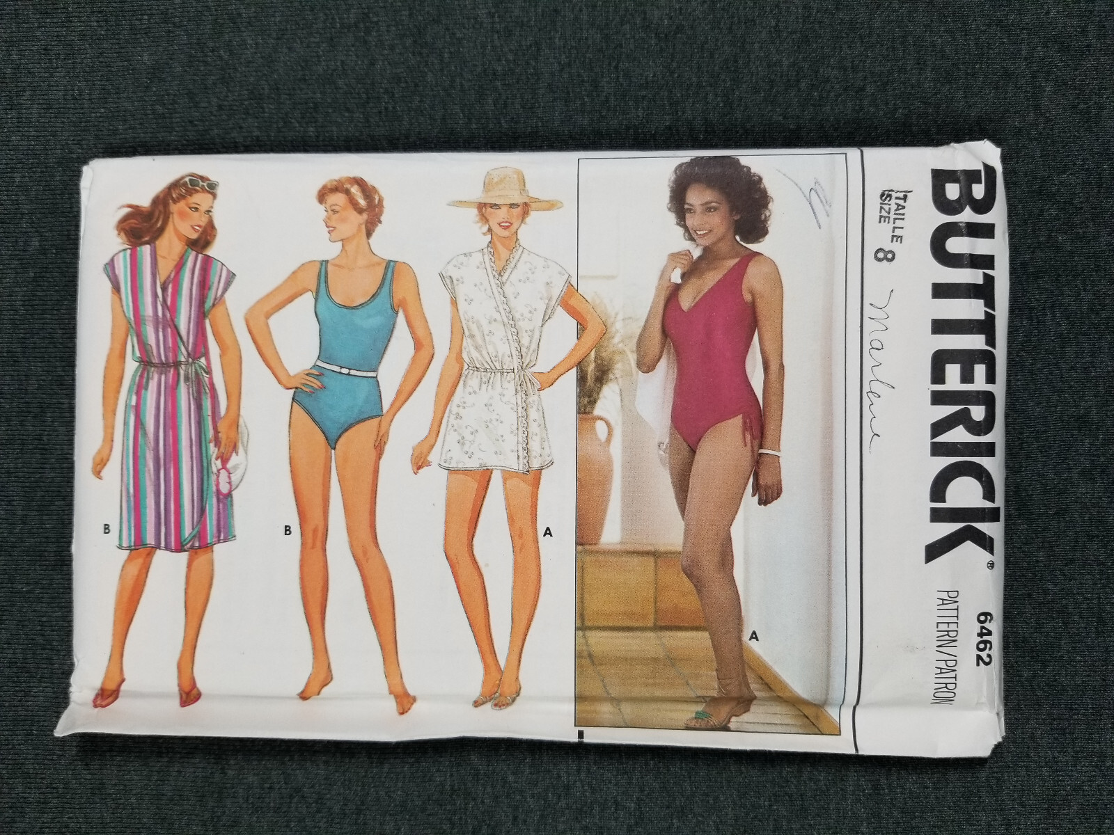 Butterick #6462 ~ Cover-up / Robe & Swimsuit ~ Misses 8 ~ FF/UC