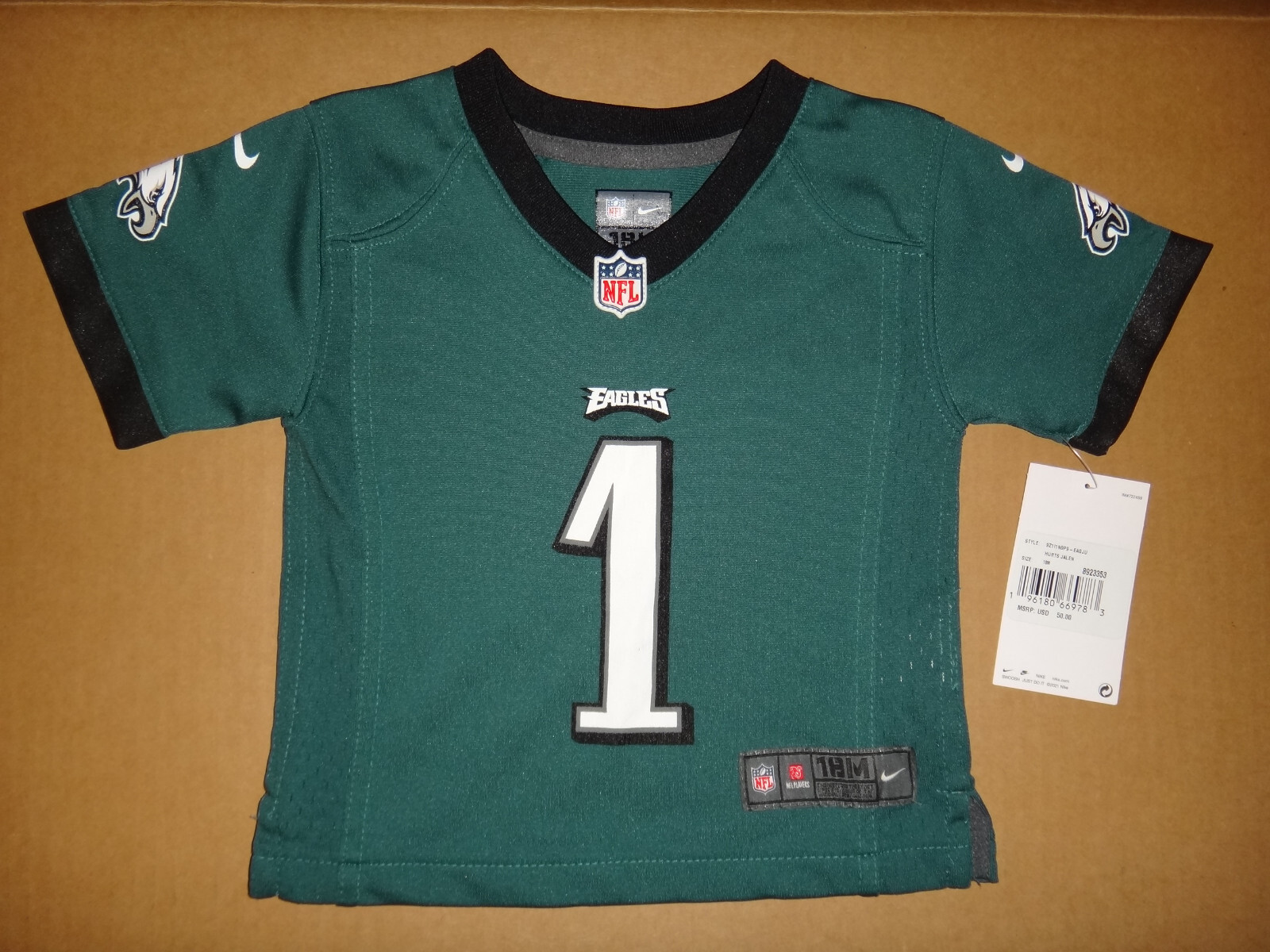 Infant Jalen Hurts Nike Philadelphia Eagles Game Jersey 12-24M NWT