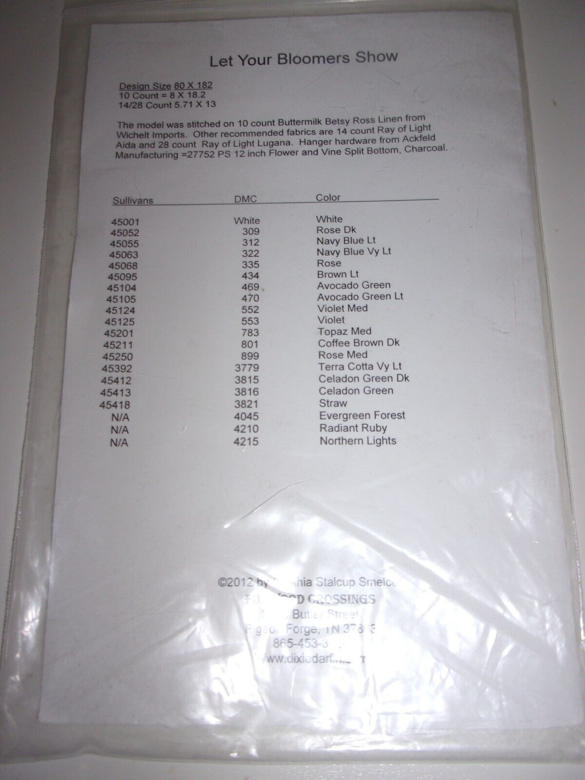 "LET YOUR BLOOMERS SHOW" PATTERN COUNTED CROSS STITCH PATTERN