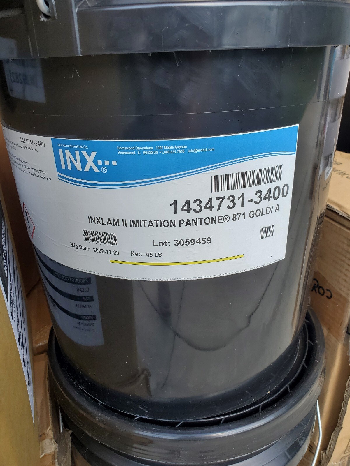 Ink 871 Gold Imitation Pantone 5 Gallon Water Based Lamination Ink