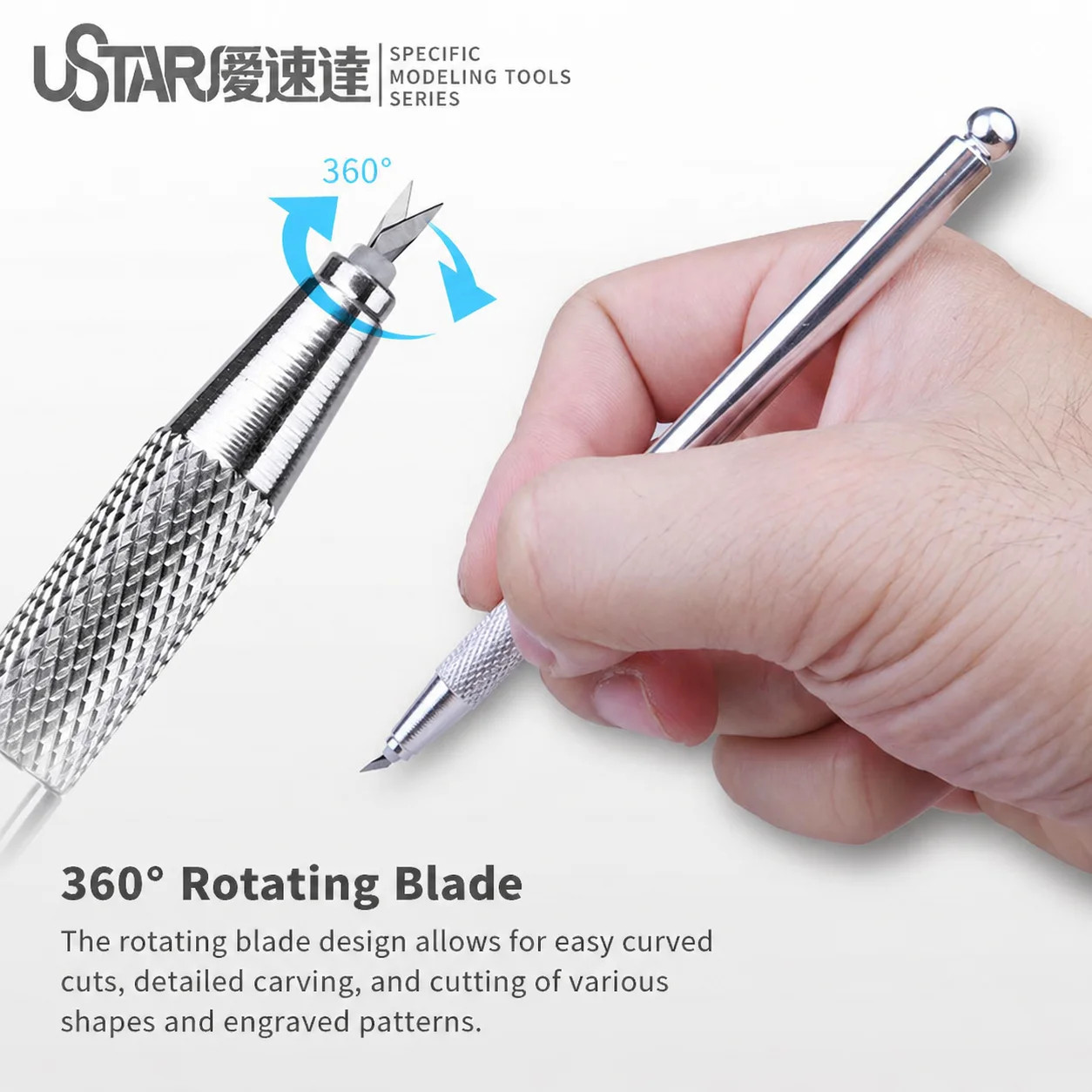 Ustar Hobby Knife Set (Rotary Knife/Ultra-thin Blade Knife) Model Making Tools