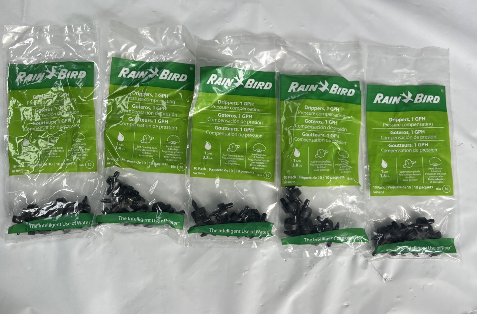 Rain Bird 1 GPH Pressure Compensating Spot Watering Drippers/Emitters (5BAG)
