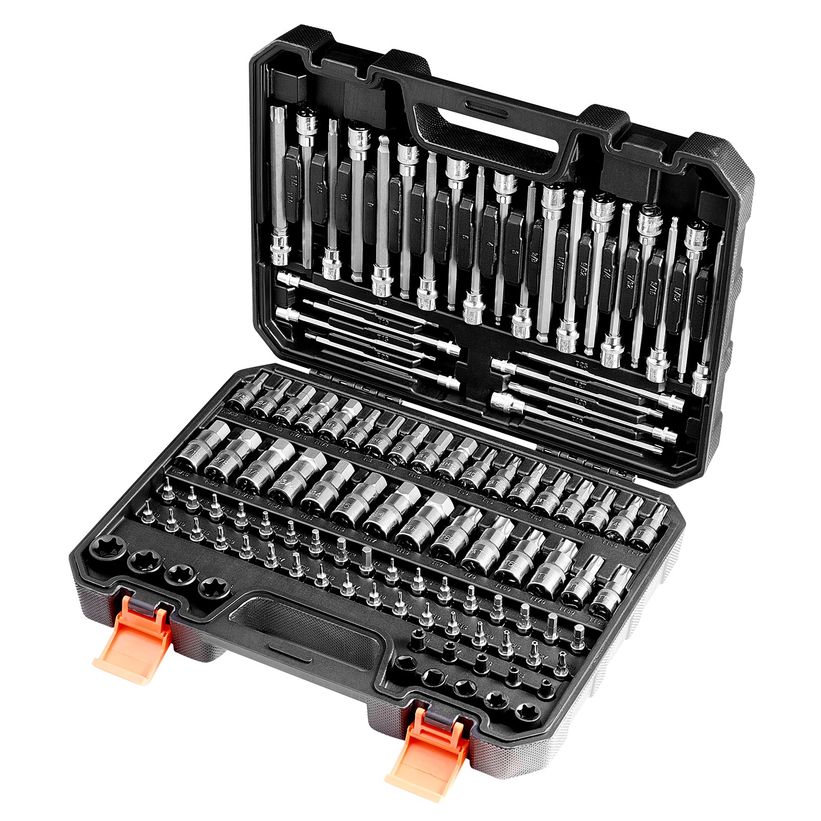 VEVOR Bit Socket Set 107-Piece SAE and Metric Hex/Torx/E-Torx/Tamper-Proof