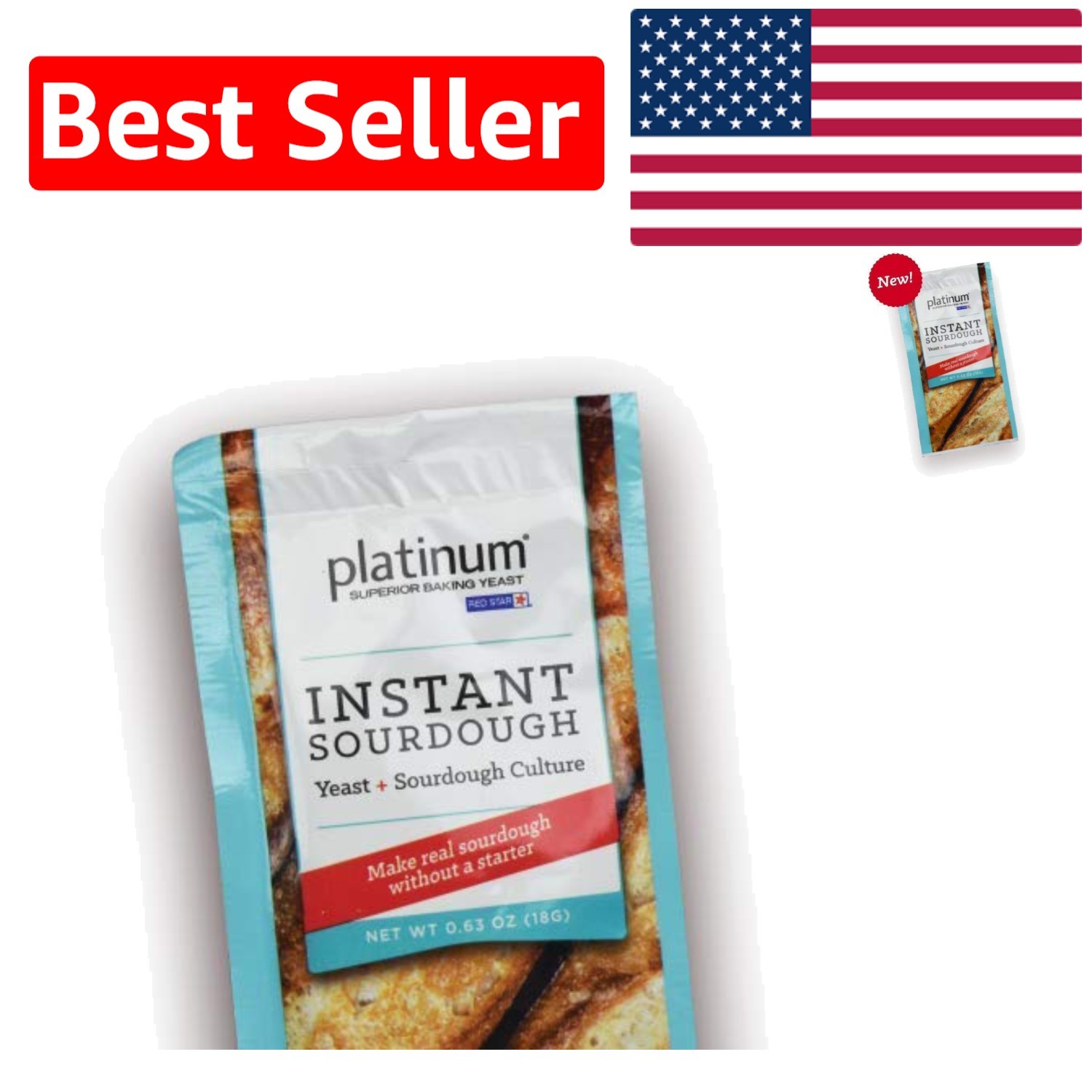 Instant Sourdough Yeast in 5 Convenient Packets - Elevate Your Baking