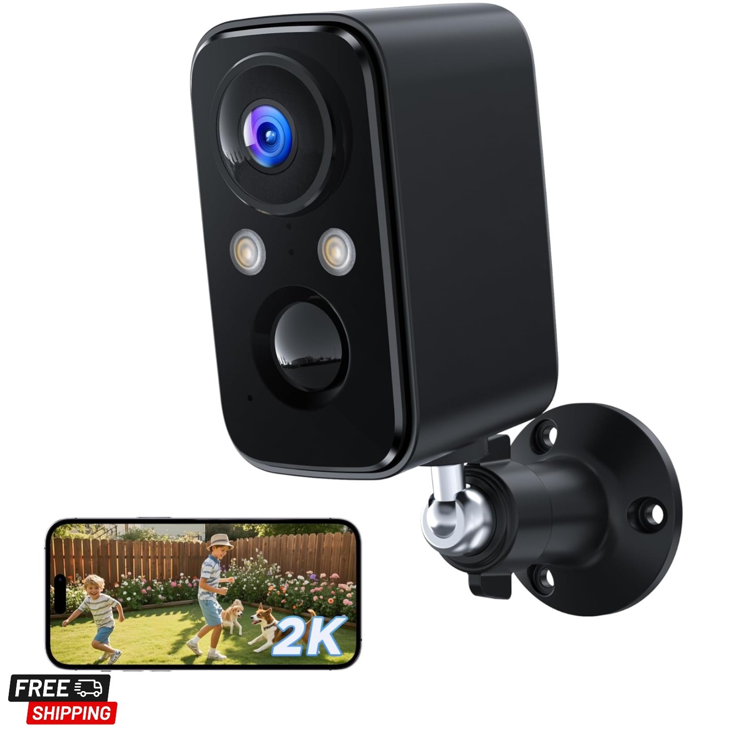 Security Cameras Wireless Outdoor Battery: 2K WiFi Camera Indoor for Home Sec...