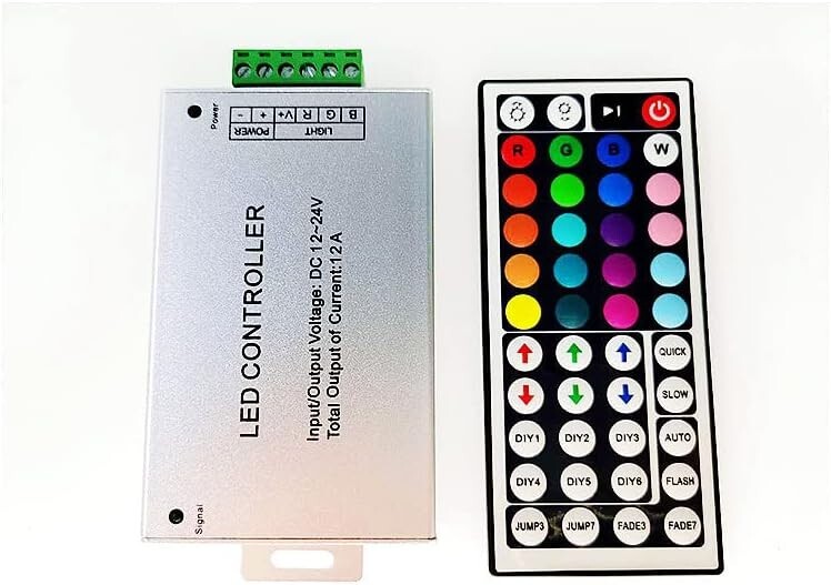 44 Key RF Remote Wireless RGB Controller DC 12V 24A for SMD 5050 3528 LED Strip