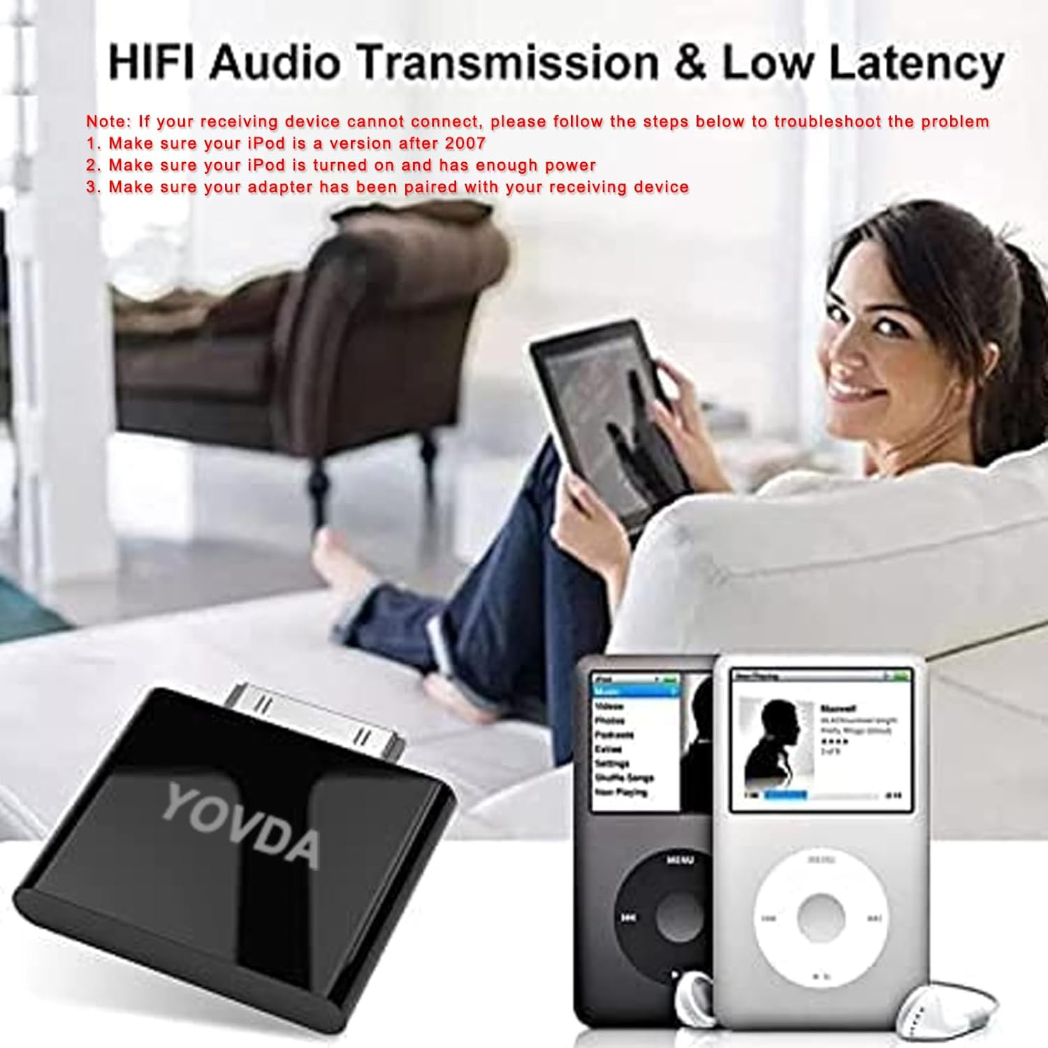 Bluetooth Transmitter for Ipod, Bluetooth Adapter for Old Ipod Classic