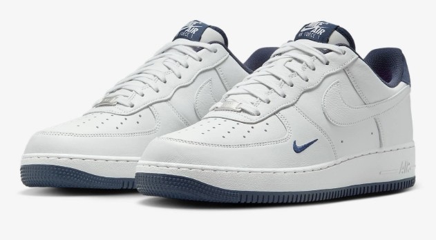 Nike Air Force 1 '07 White Navy Sz 12 HM9483 001 Fashion Shoes