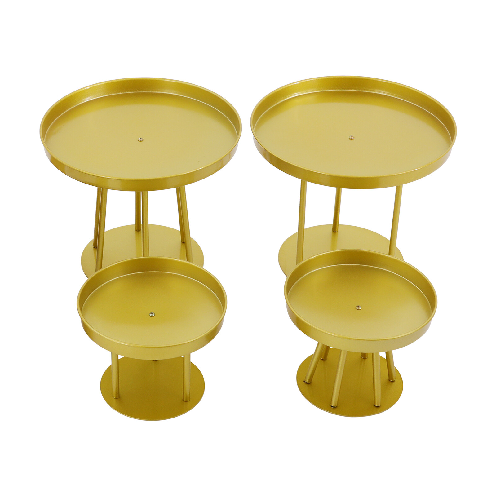 Gold Metal Flower Stand Set - 4 Pcs, Two Sizes for Elegant Centerpieces
