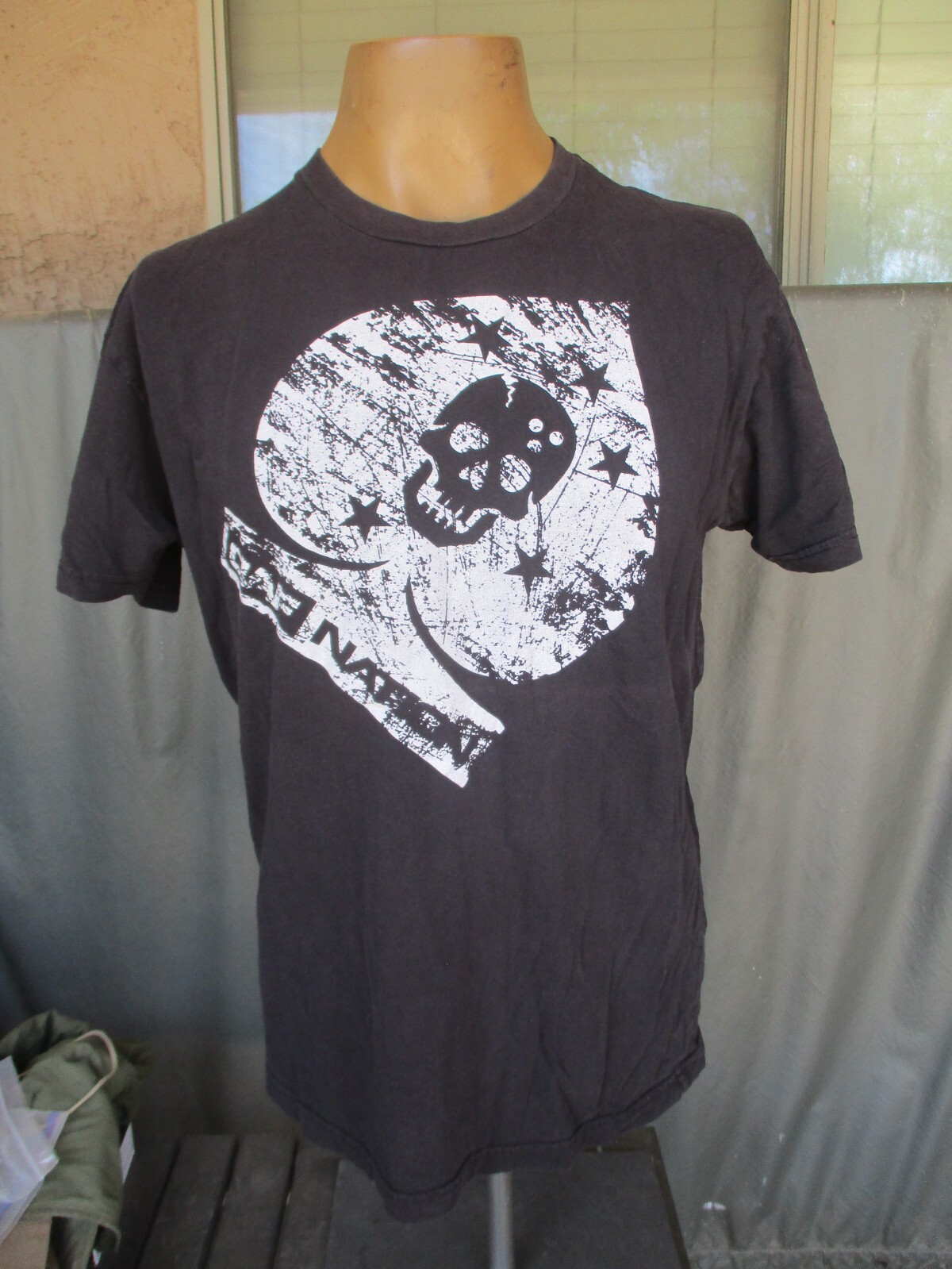 Vtg GRUNT STYLE OAF NATION Black Spade Tactical T Shirt, MEDIUM