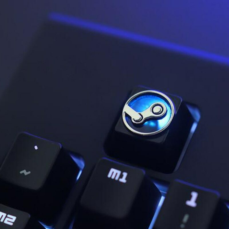 1 STEAM Custom All Metal Keycap mechanical keyboard key cap PC Master Race WOW