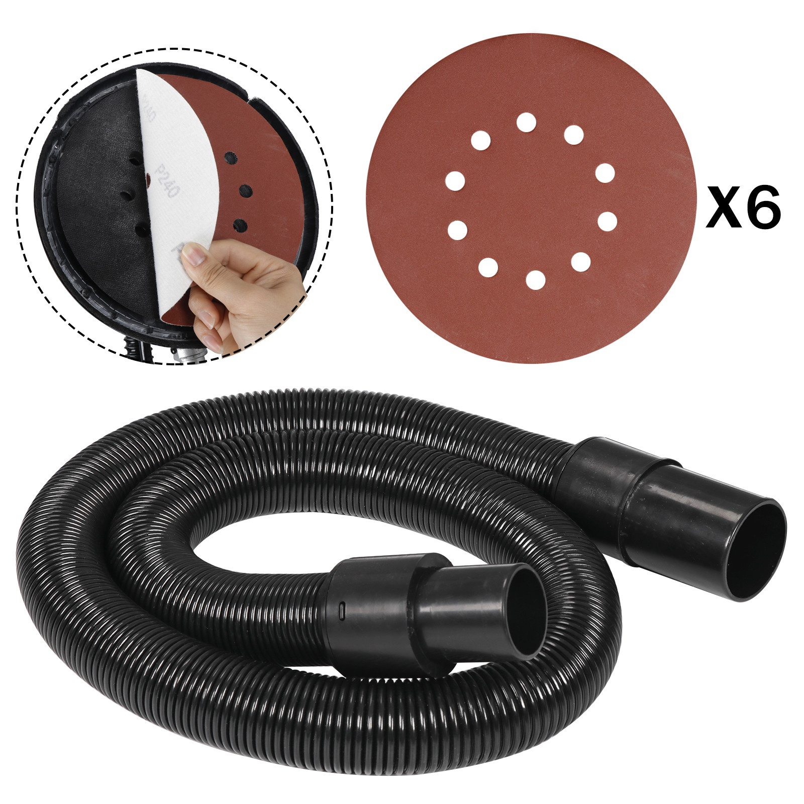 Electric Variable Speed Vacuum Drywall Sander with Handle Hose & 6 Discs