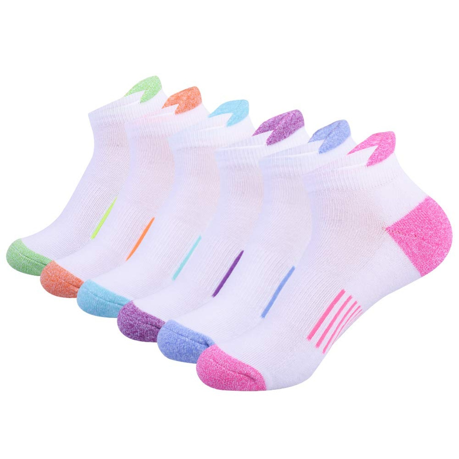 JOYNÉE Womens Ankle Athletic Low Cut Tab Socks Cushioned Running Sports 6 P