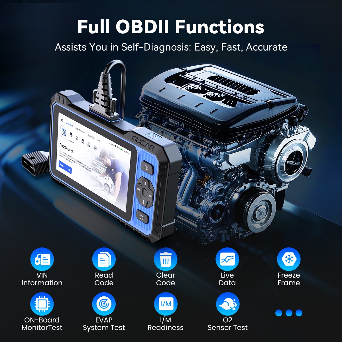 MUCAR 682 NEW Car Diagnostic OBD2 Scanner Full System 20+ Services Bidirectional