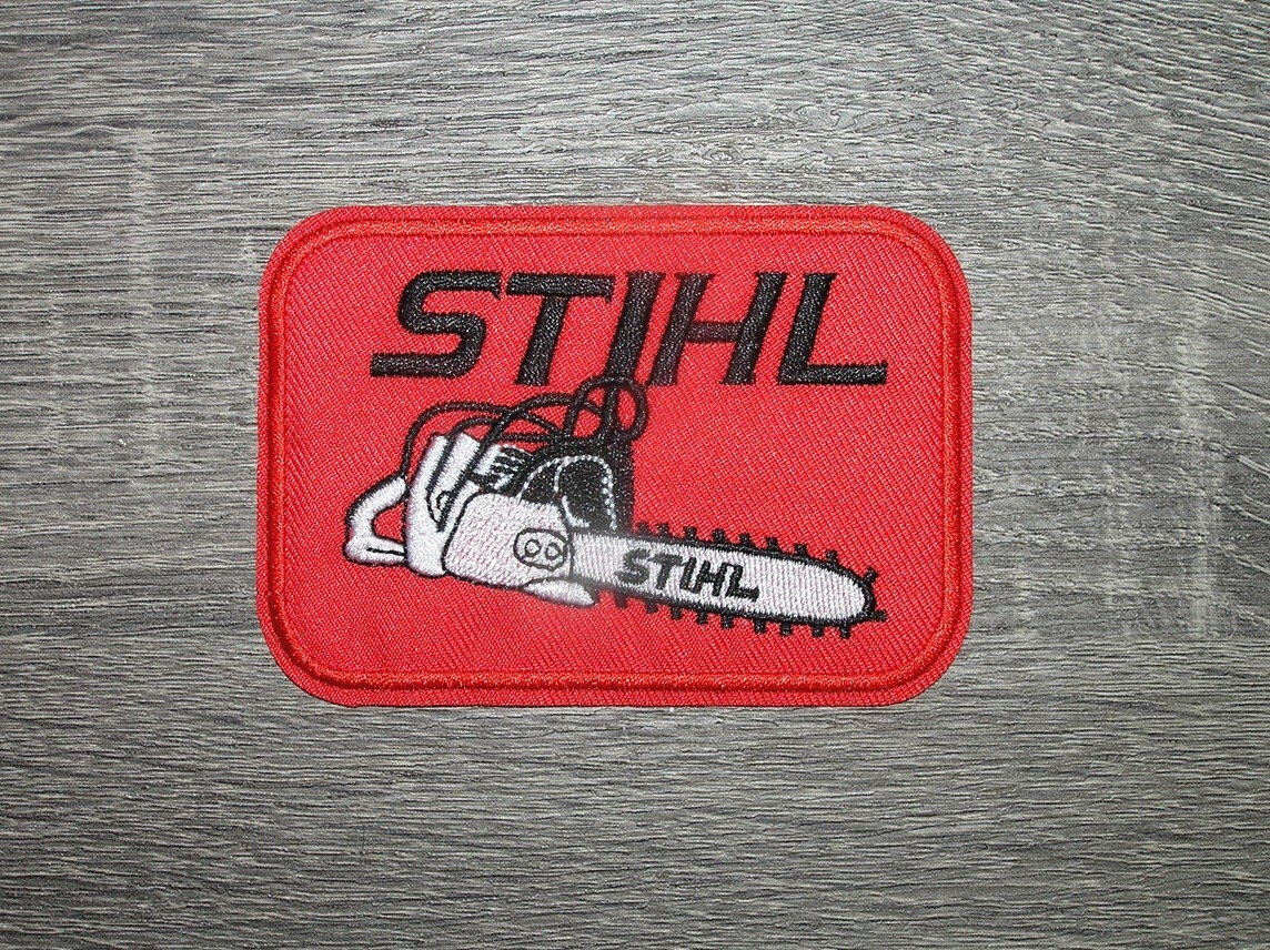 STIHL Chainsaw Tools Embroidered Iron On Patch 4" x 2.75"
