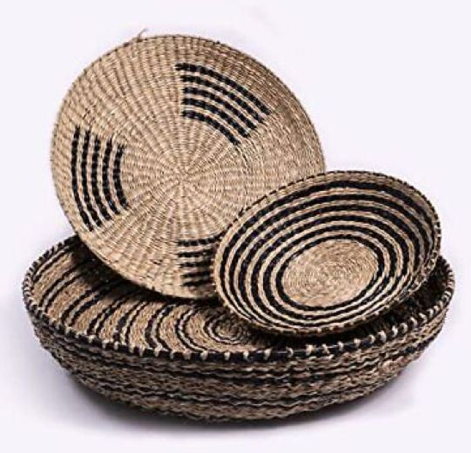 HyskuOku Basket Wall Decor, Seagrass Wall Baskets set of 3