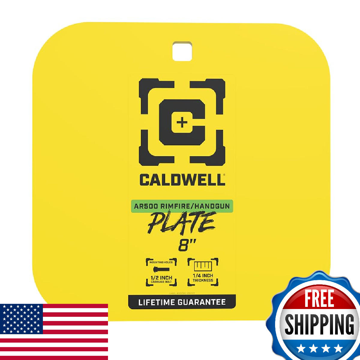 Caldwell AR500 1/4" Rimfire/Handgun Steel Target, Durable Construction