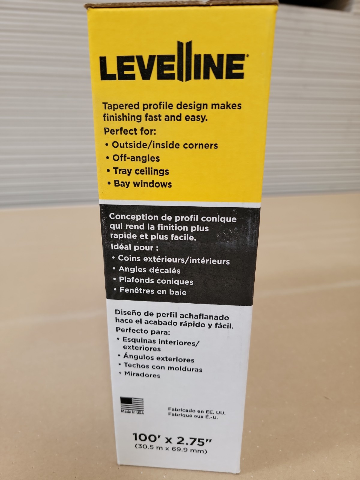 LevelLine Drywall Corner Trim 100ft Roll 100'x2.75" FLEX CornerBead