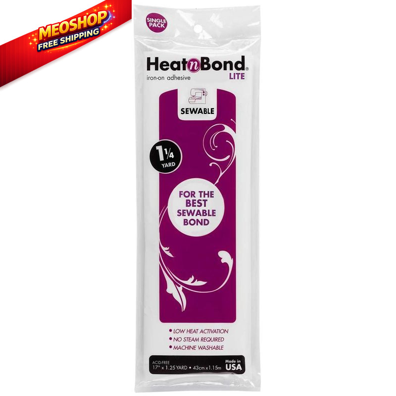 HeatnBond Lite Iron-On Adhesive, 17 Inches x 1.25 Yards (3522) 1 Pack, 17"x45"