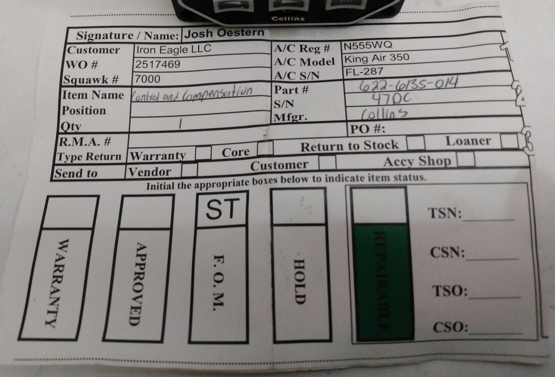 Collins Control and Compensation Unit 622-6135-014