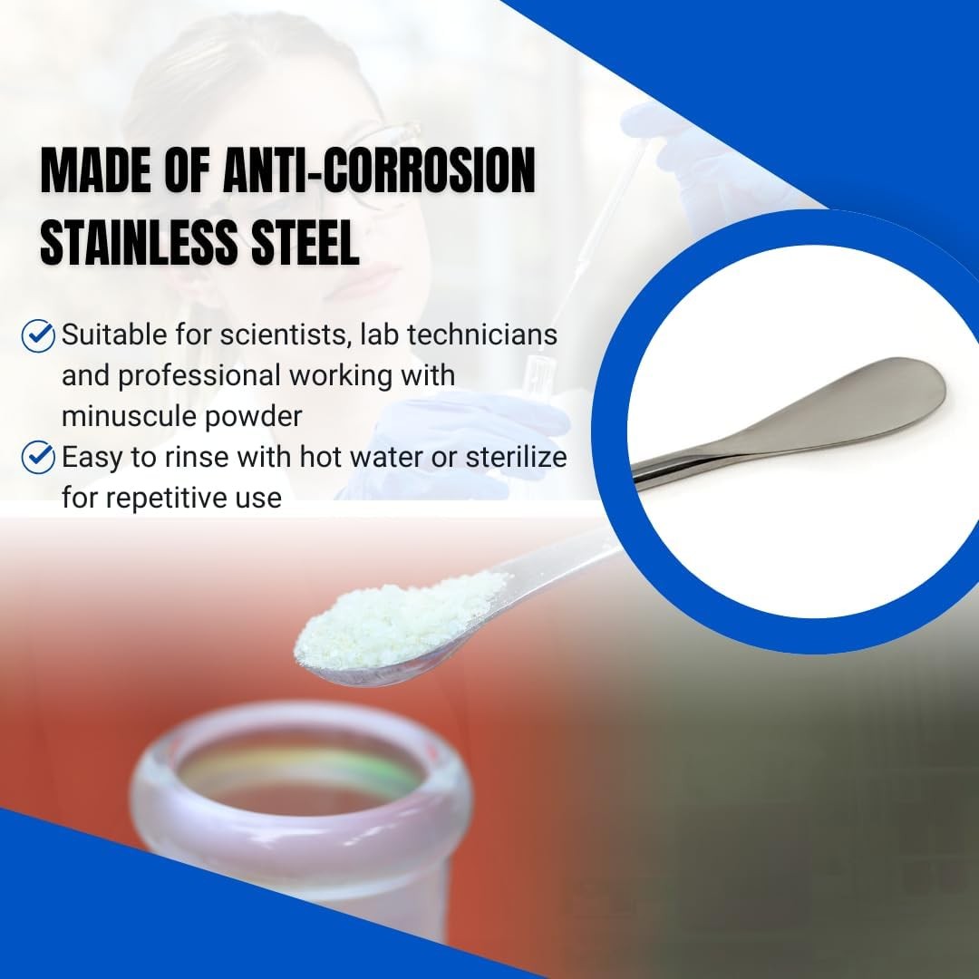 Multipurpose Micro Lab Flat Spoon 8-inch Stainless Steel Spatula Sampler
