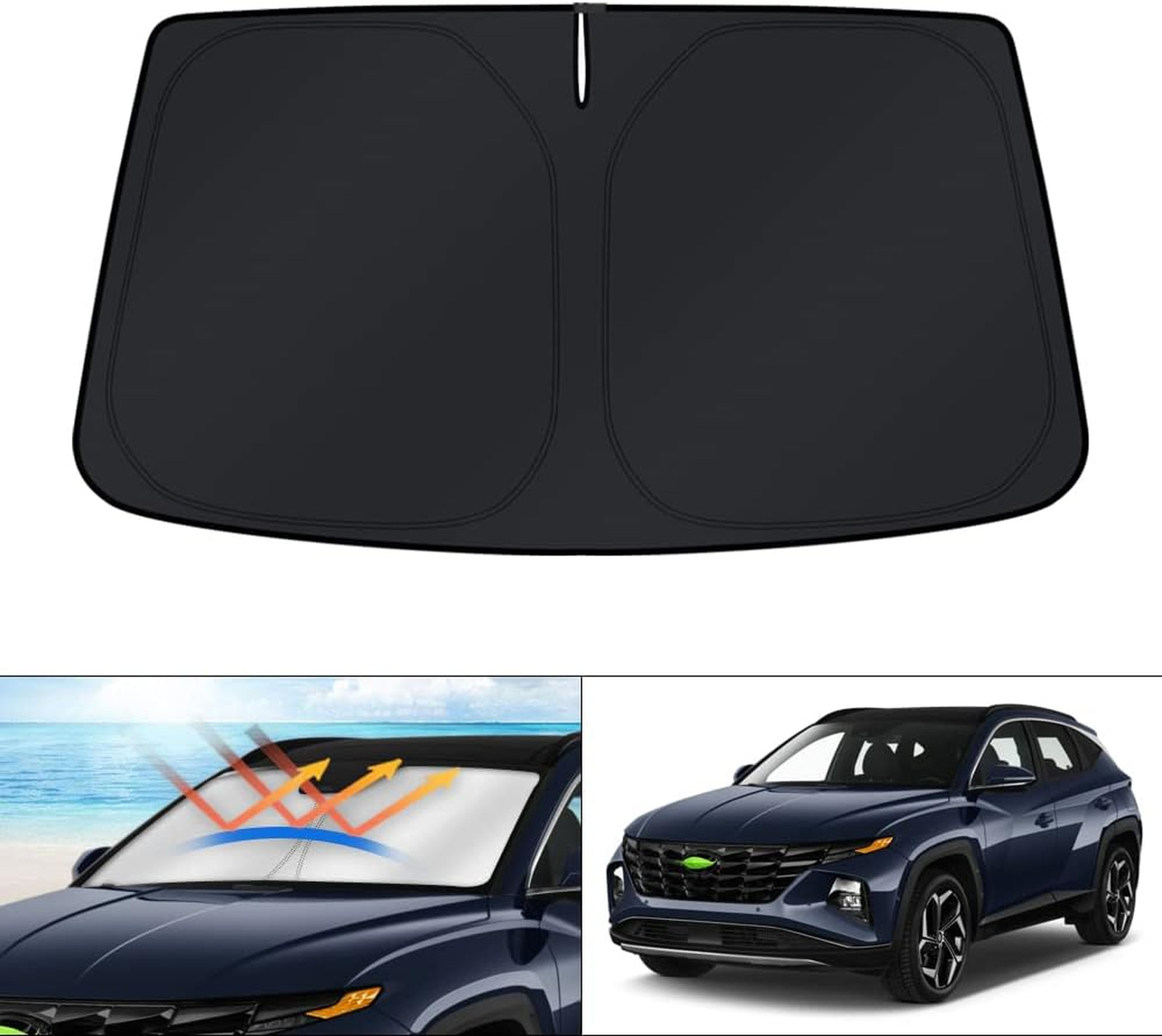 Windshield Sun Shade for Hyundai Tucson 2016-2026 UV Rays Blocking Foldable