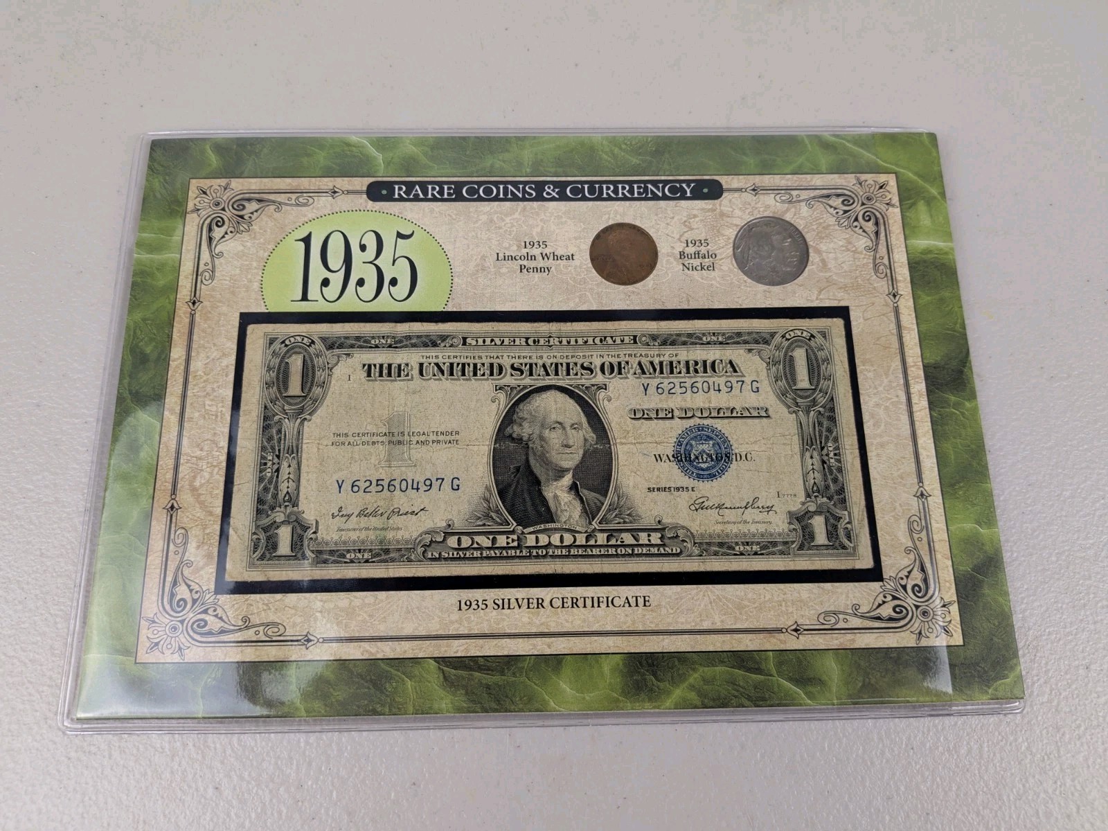 American Coin Treasures 1935 Dollar, Lincoln Wheat Penny & Buffalo Nickel