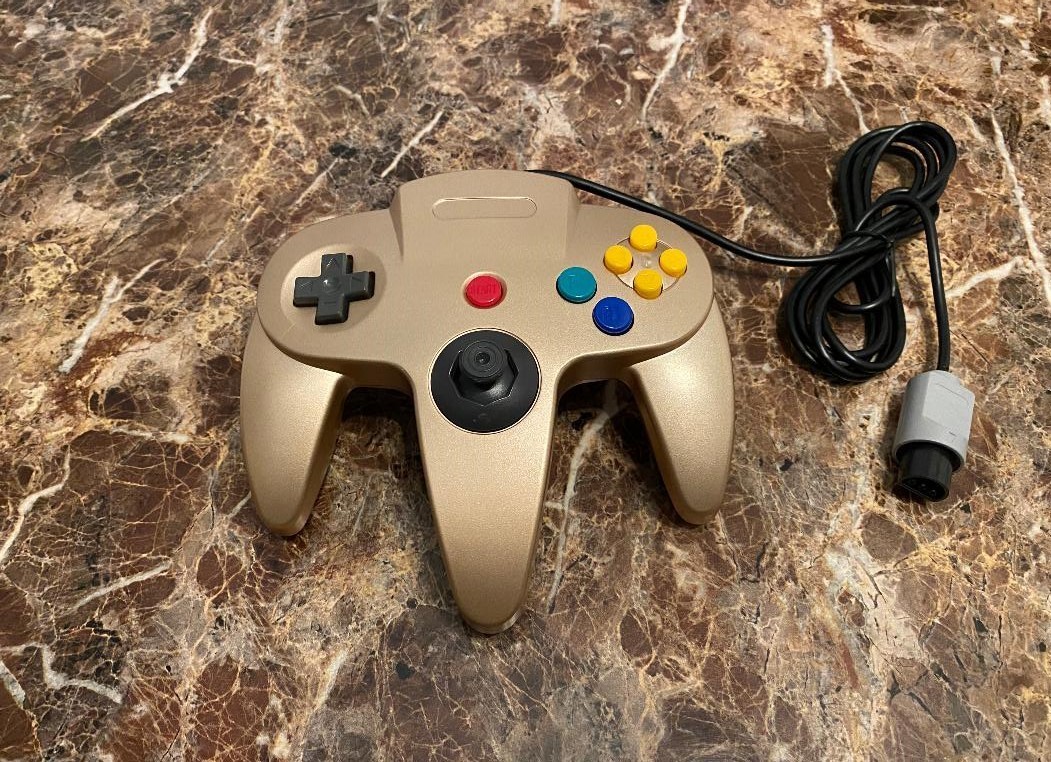 New Wired Controller Joystick Compatible With Nintendo 64 Game Console N64 Gold