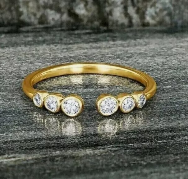 Valentine's Adjustable Women's Bezel Set Simulated Diamond Foot Toe Ring 925 SS
