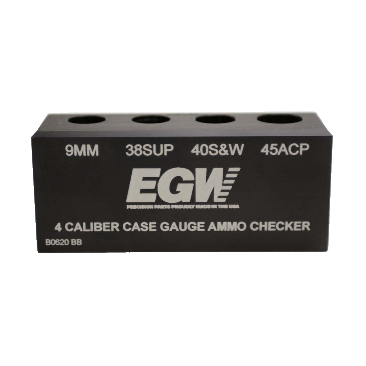 4 Caliber Auto Case Gauge Ammo Checker (9mm, 40 S&W, 45 & 38 calibers)