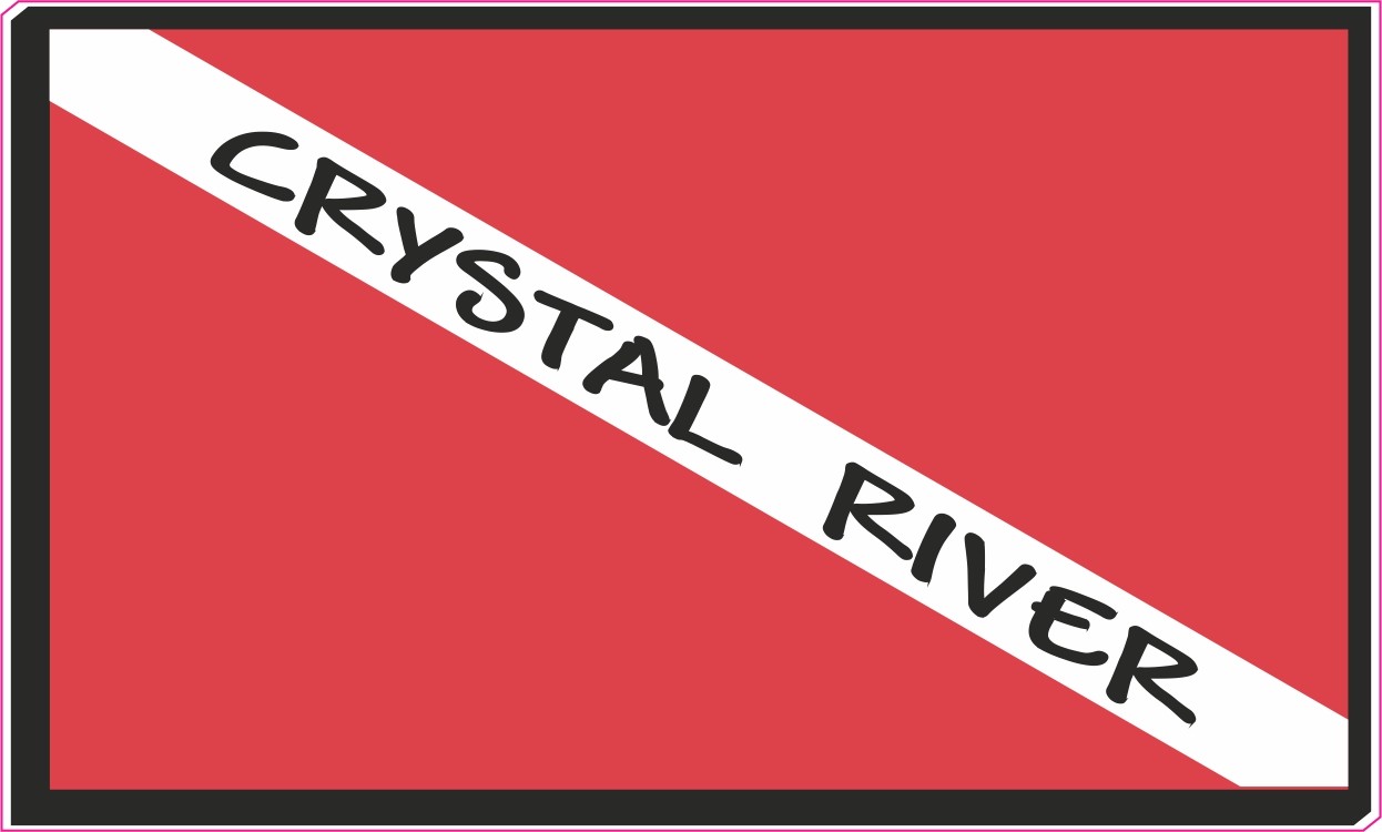 (Pack of 3) Crystal River Flag Decal for scuba divers 200-20