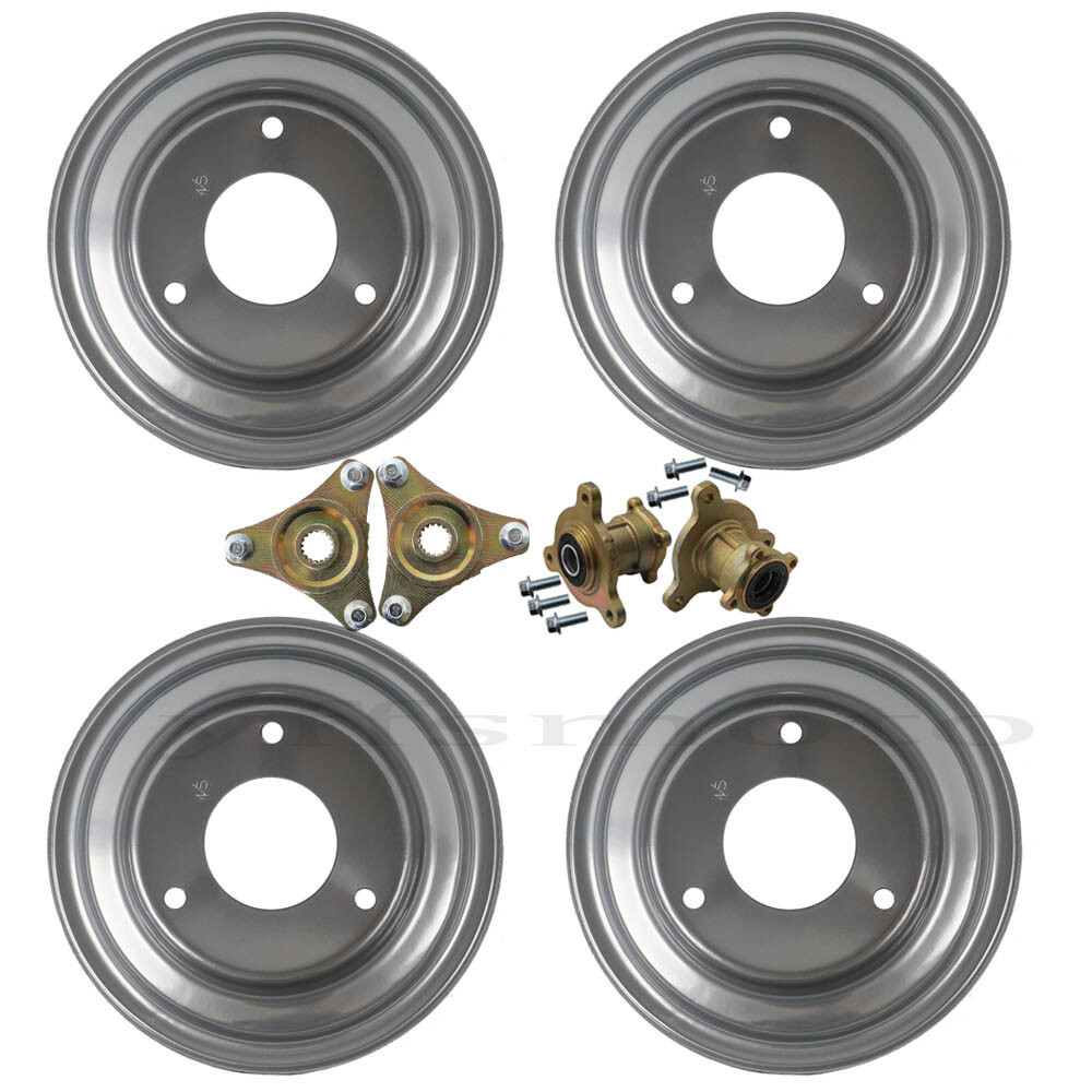 2/4pcs 6" 3 Lug Rim Wheel Axle Hub for Golf Cart ATV Quad E-bike Go Kart Scooter