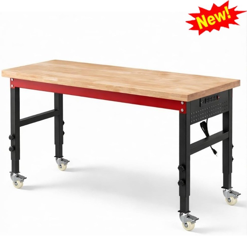 60" Heavy Duty Workbench 2500 LBS Load Capacity Work Bench w/ 1.2" Laminated
