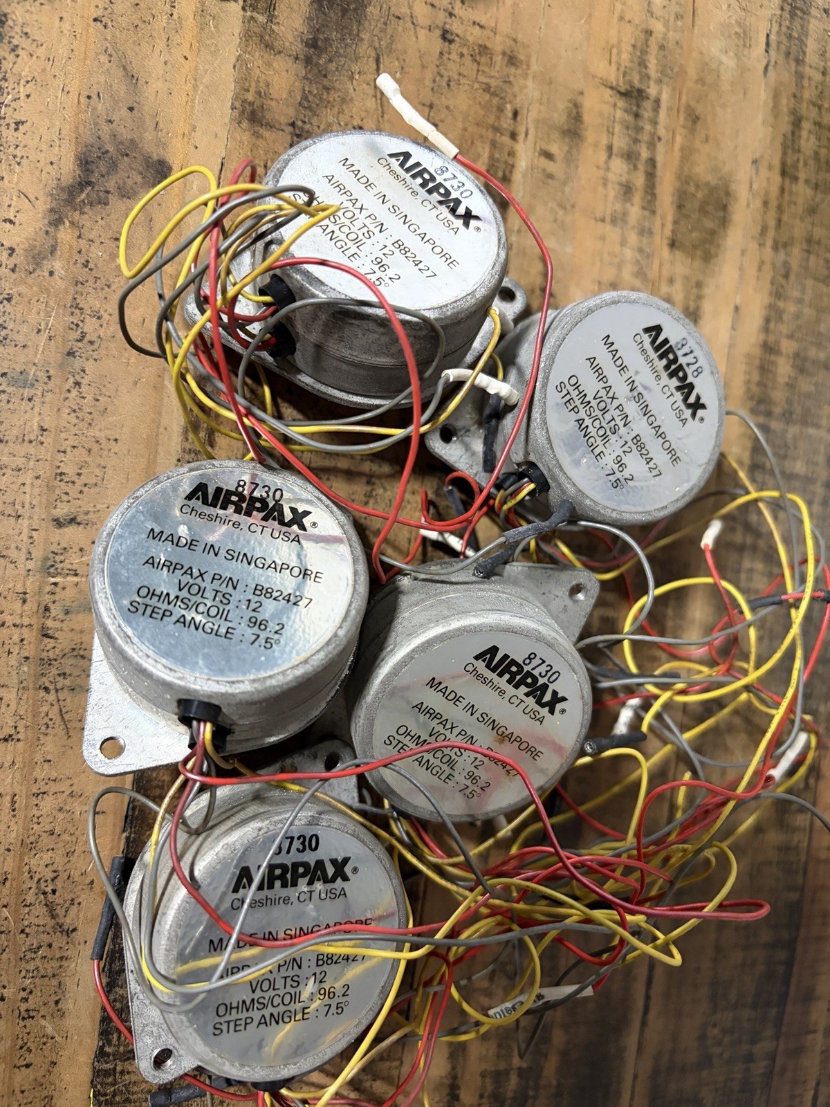 Airpax B82427 Stepper Motor 12V 96.2Ω Coil 7.5° Industrial Robotics Lot Of 5