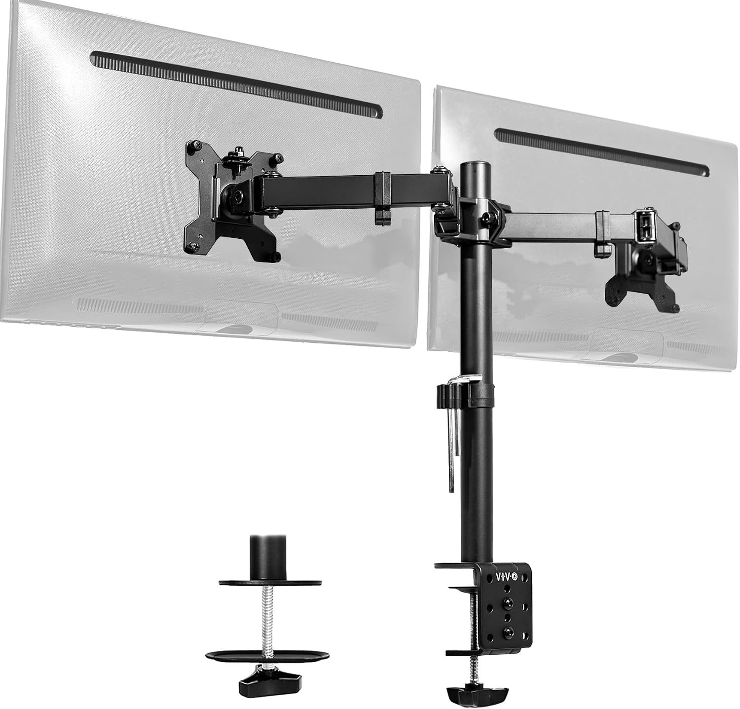 Desk Mount, Holds 2 Computer Screens up to 30 inches and 22lbs Each, Heavy