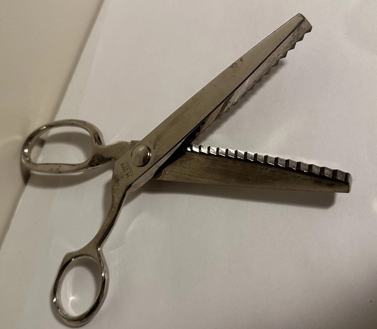 Vtg Hoffritz Italy M Steel Finest Quality Pinking Shears Scissors Zigzag 8” Old
