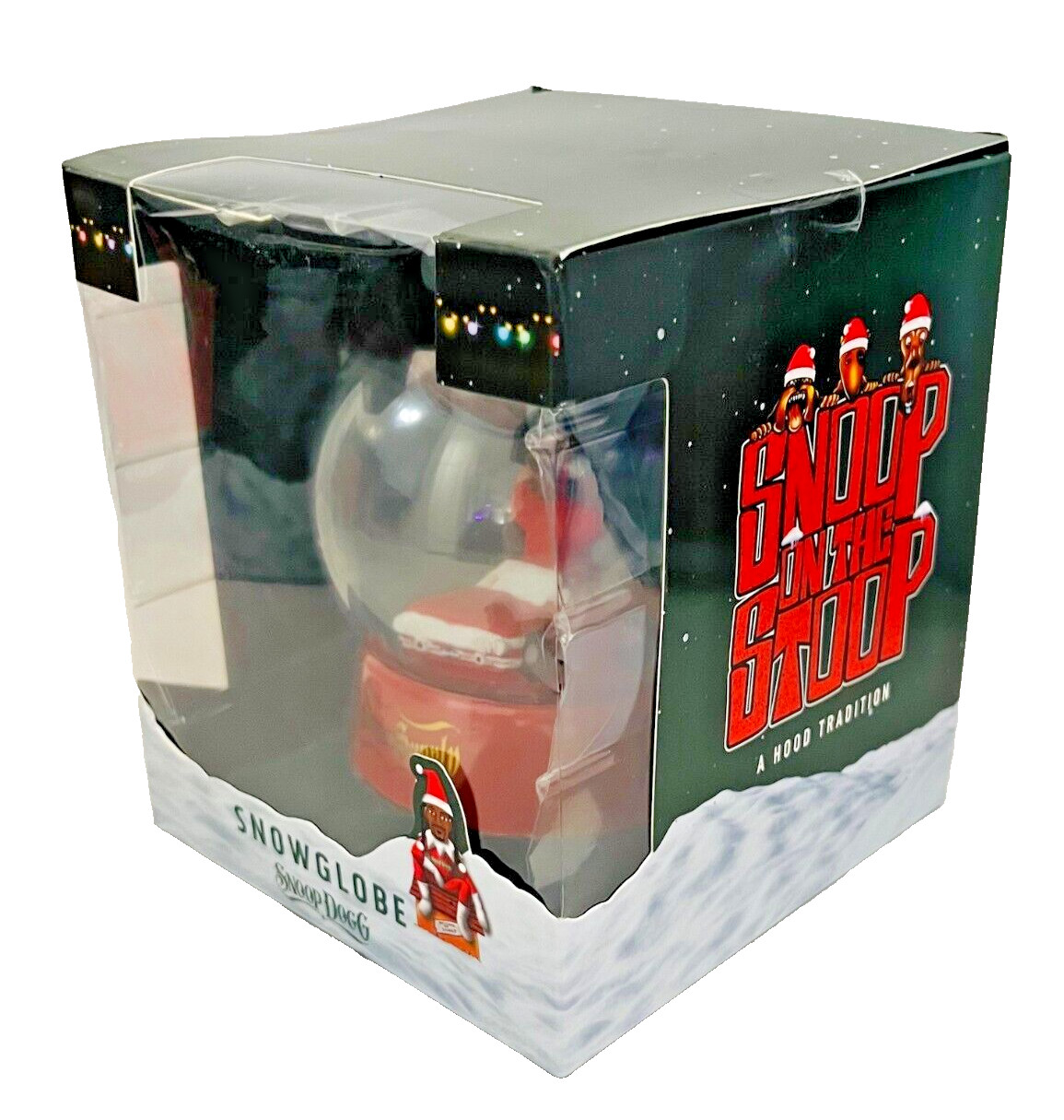 NEW Snoop Dogg A Hood Tradition SNOWGLOBE Holiday 5" Red Car Glass Snow Globe