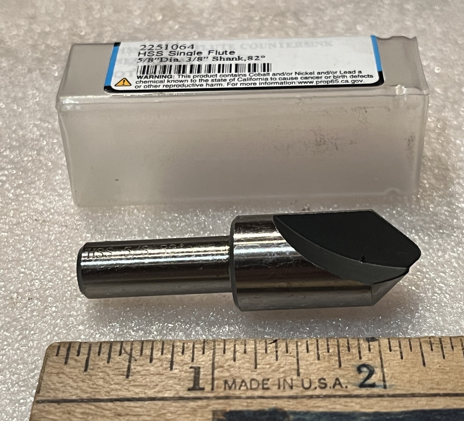 5/8" X 82° HSS Center Reamer Countersink, 3/8" Shank, Pittsburg, New