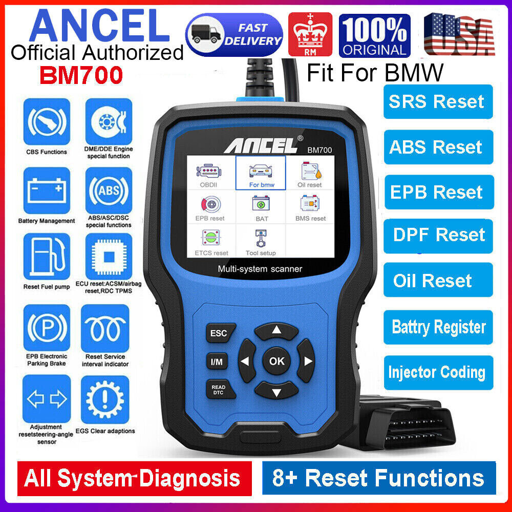 Fits For BMW Car OBD2 Scanner Code Reader DPF EPB ABS SRS OIL Diagnostic Tool