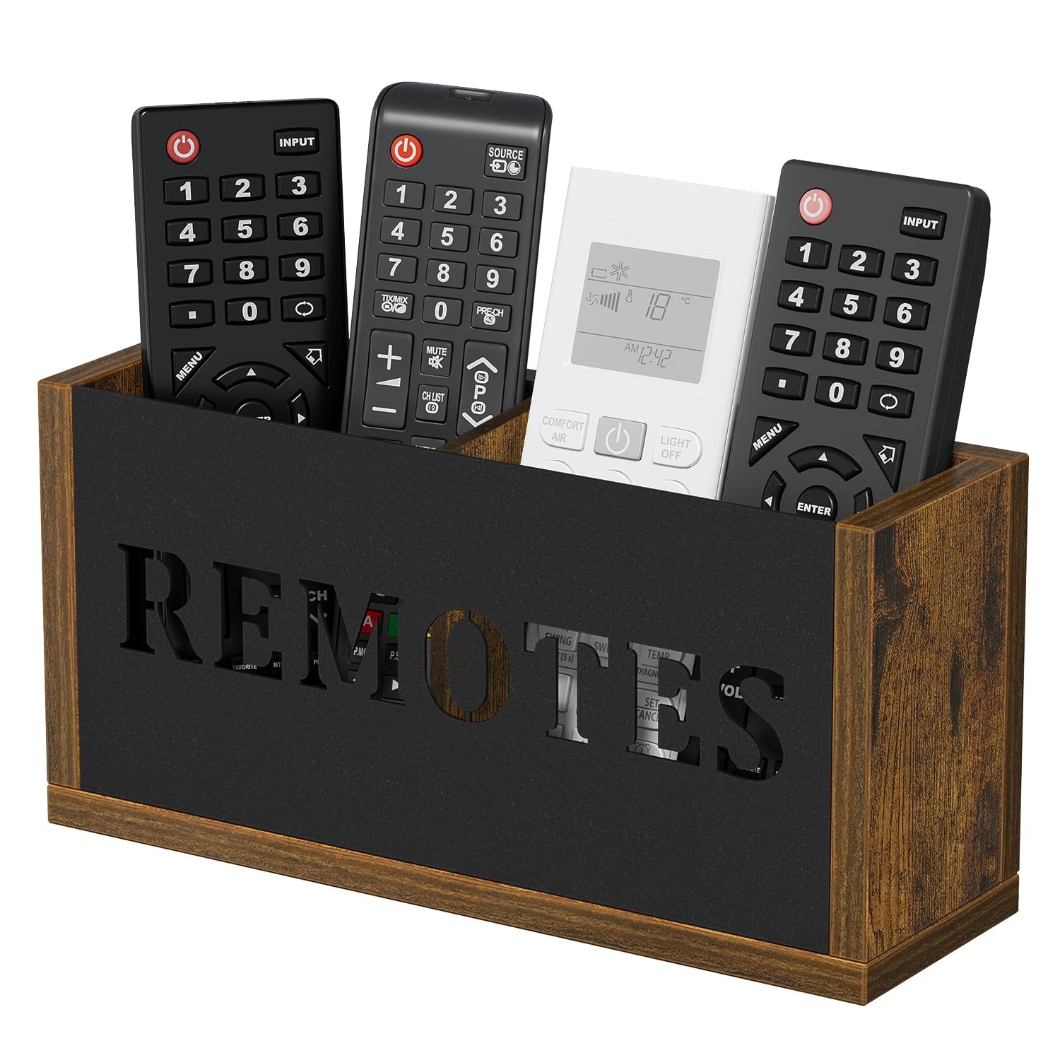 Universal TV Remote Control Holder Wall Mount Organizer Divided Storage Box