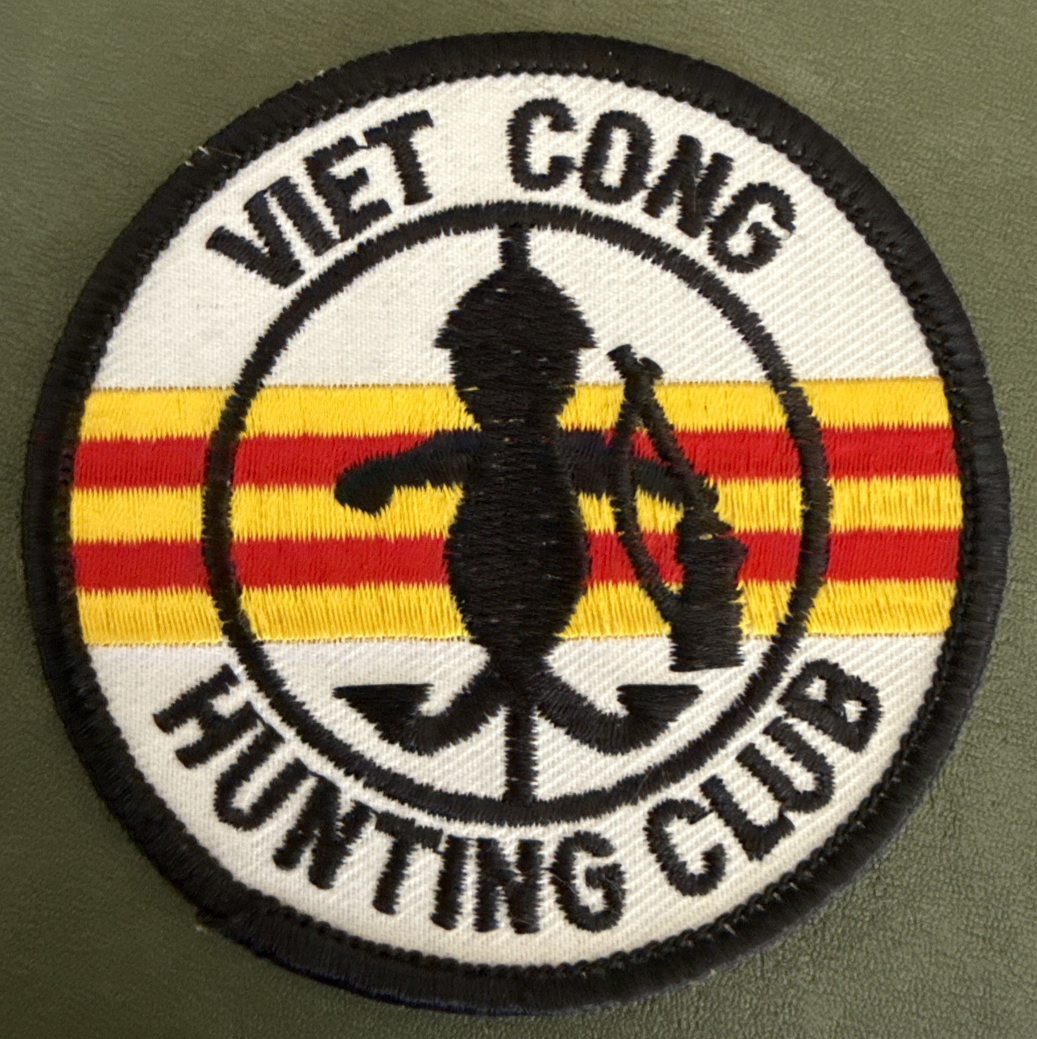 Vietnam Vet Cong Hunting Club Patch Embroidered Military Humor NEW (3")
