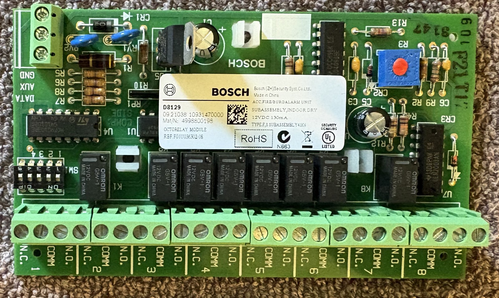 Bosch D8129 Octo-Output Relay Module