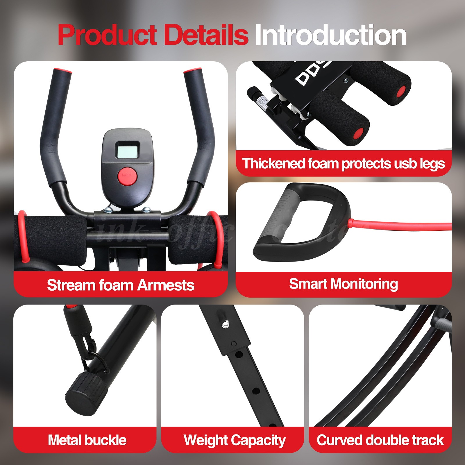 Adjustable Height Single Track Abdominal Trainer Foldable 440lbs Capacity